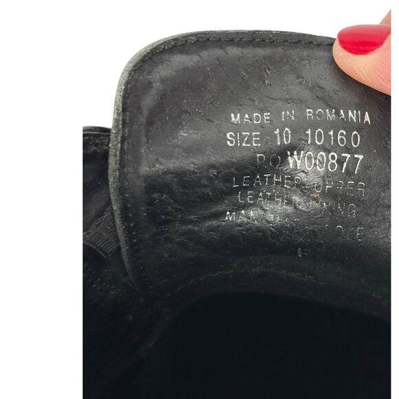 Vintage 90s Kenneth Cole Square Toe Ankle Boots Mens Size 10 Black Leather - Picture 11 of 13